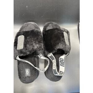 UGG Oh Yeah Slides Black Sheepskin Womens Slippers